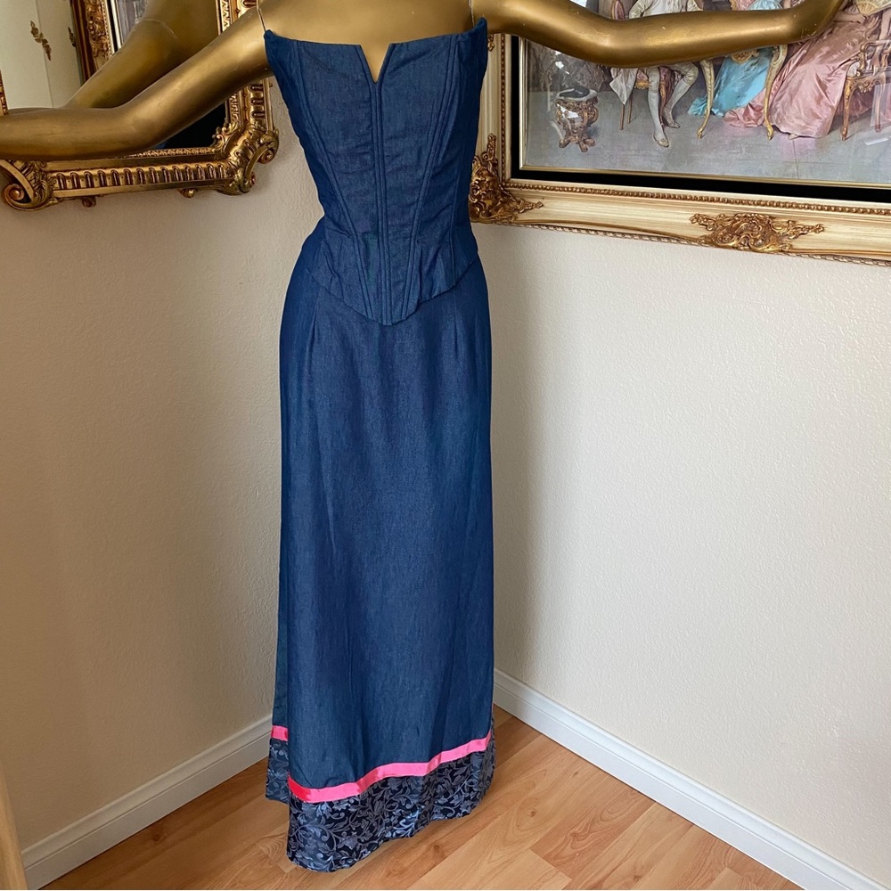 Jessica McClintock For Gunne Sax Millenium 2000 Vintage Corset Skirt Set - Picture 3 of 16